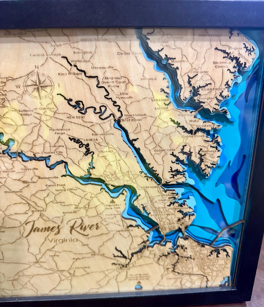 10x10 James River Bathymetric map