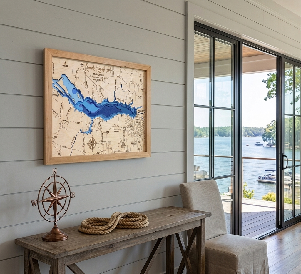Roanoke Rapids Lake — 3D Bathymetric Map