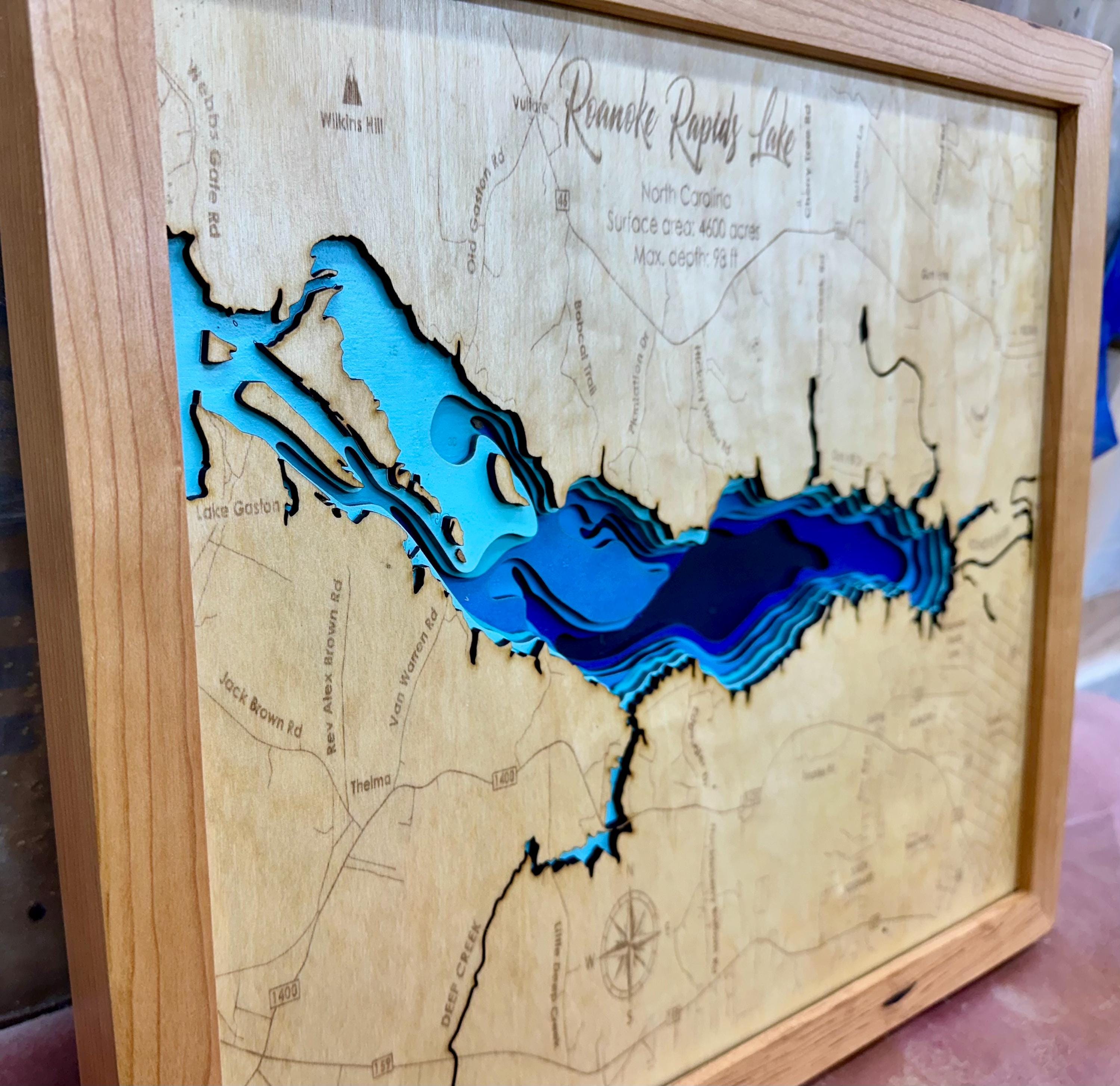 Roanoke Rapids Lake 3D Bathmetric Map