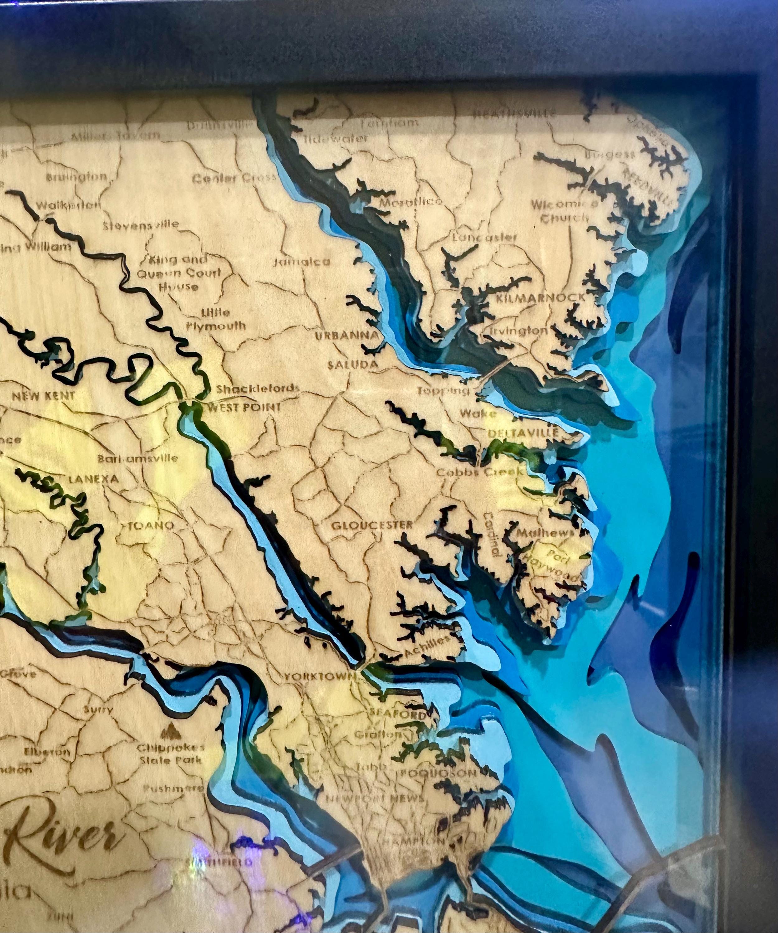 10x10 James River Bathymetric map