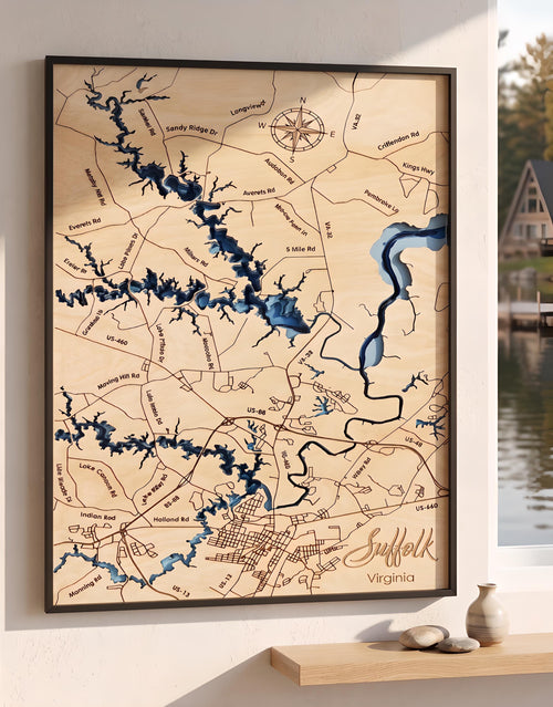 Bathymetric 3D map of smith Mountian lake