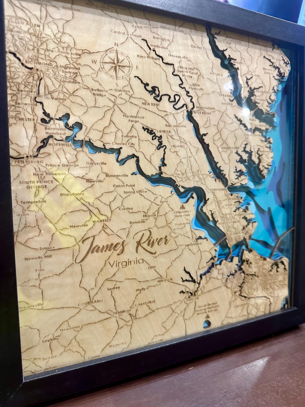 10x10 James River Bathymetric map