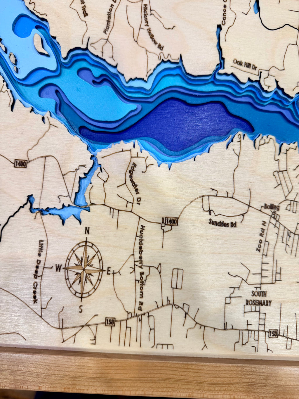 Roanoke Rapids Lake — 3D Bathymetric Map