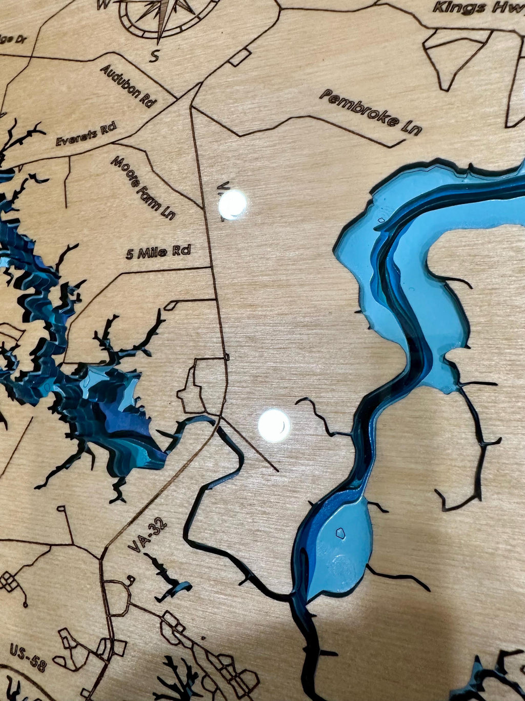 Suffolk VA 3D Bathymetric map