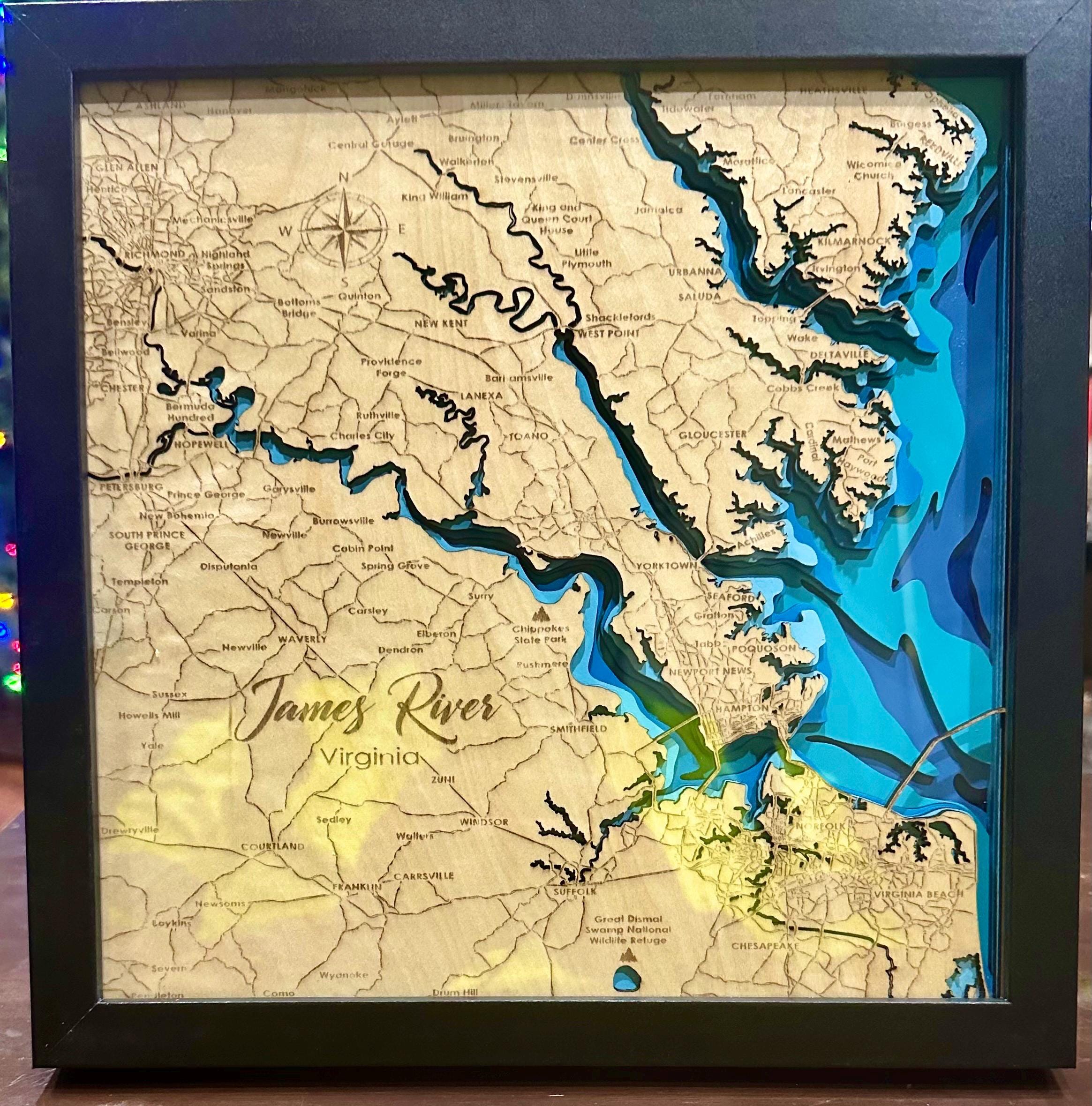 10x10 James River Bathymetric map