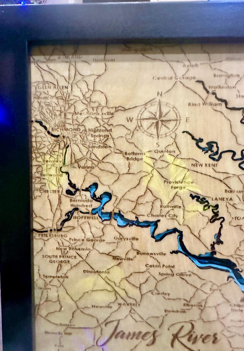 10x10 James River Bathymetric map