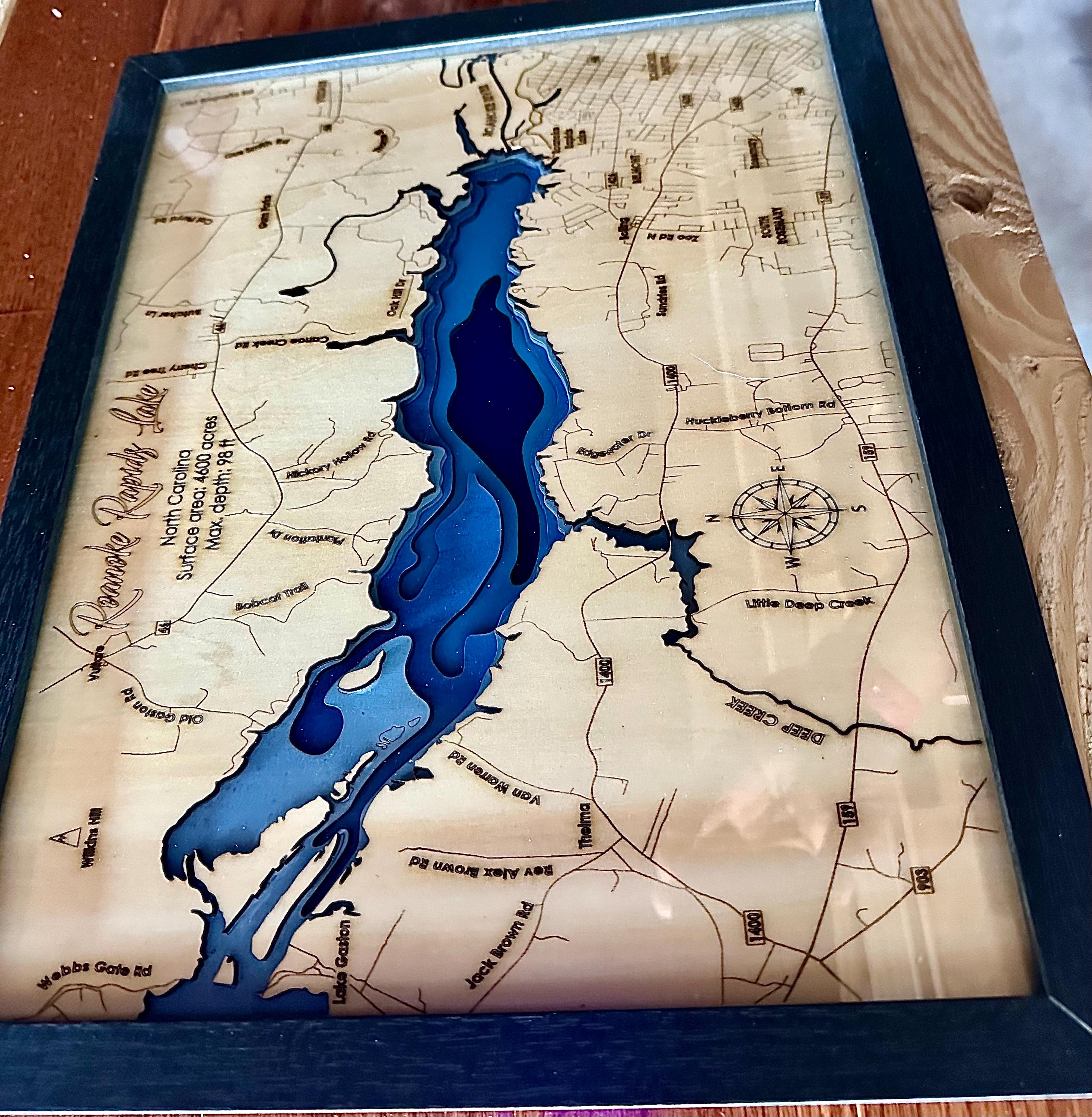 Roanoke Rapids Lake 3D Bathmetric Map