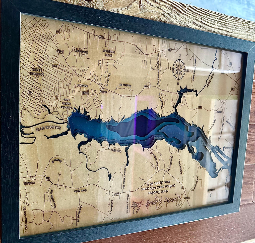 Roanoke Rapids Lake 3D Bathmetric Map
