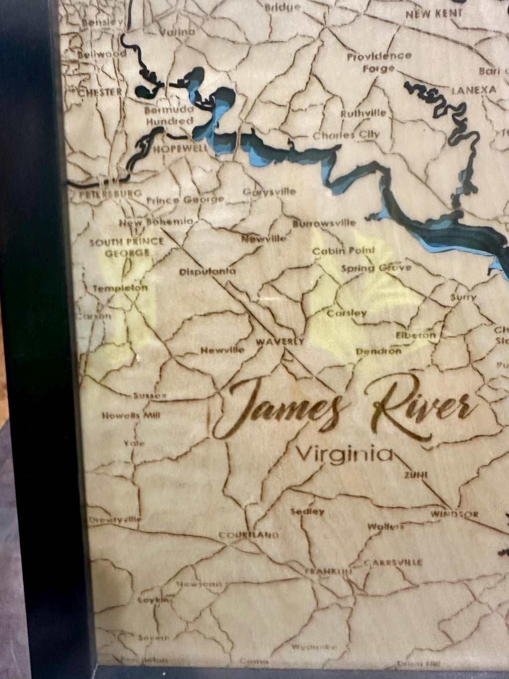 10x10 James River Bathymetric map