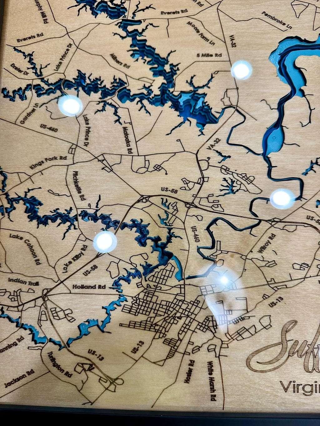 Suffolk VA 3D Bathymetric map