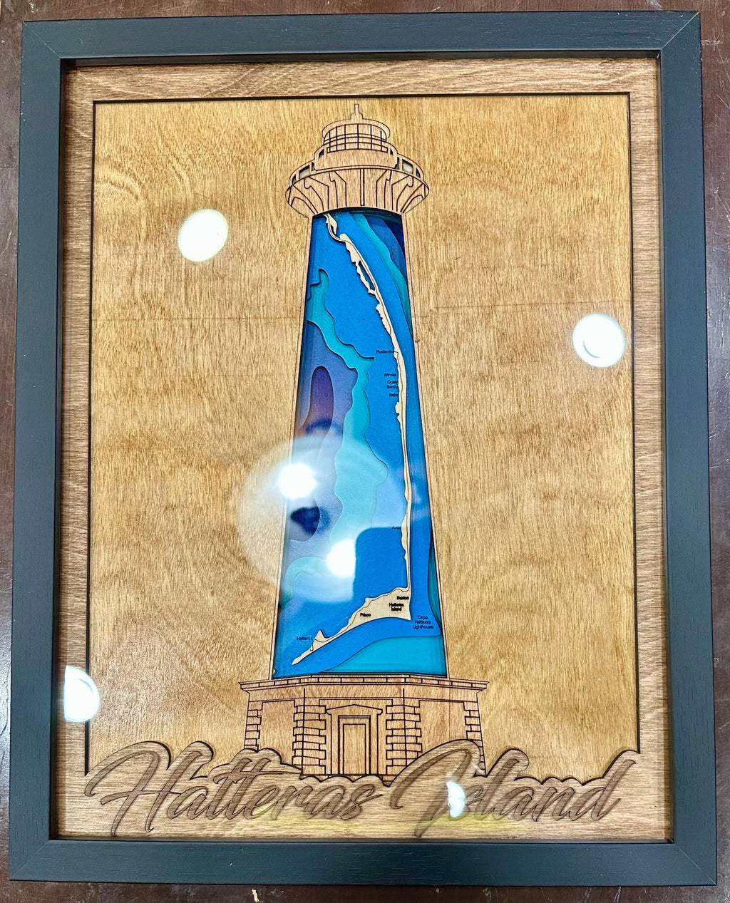 Cape Hatteras Lighthouse Map | 3D Bathymetric | OBX Wall Art