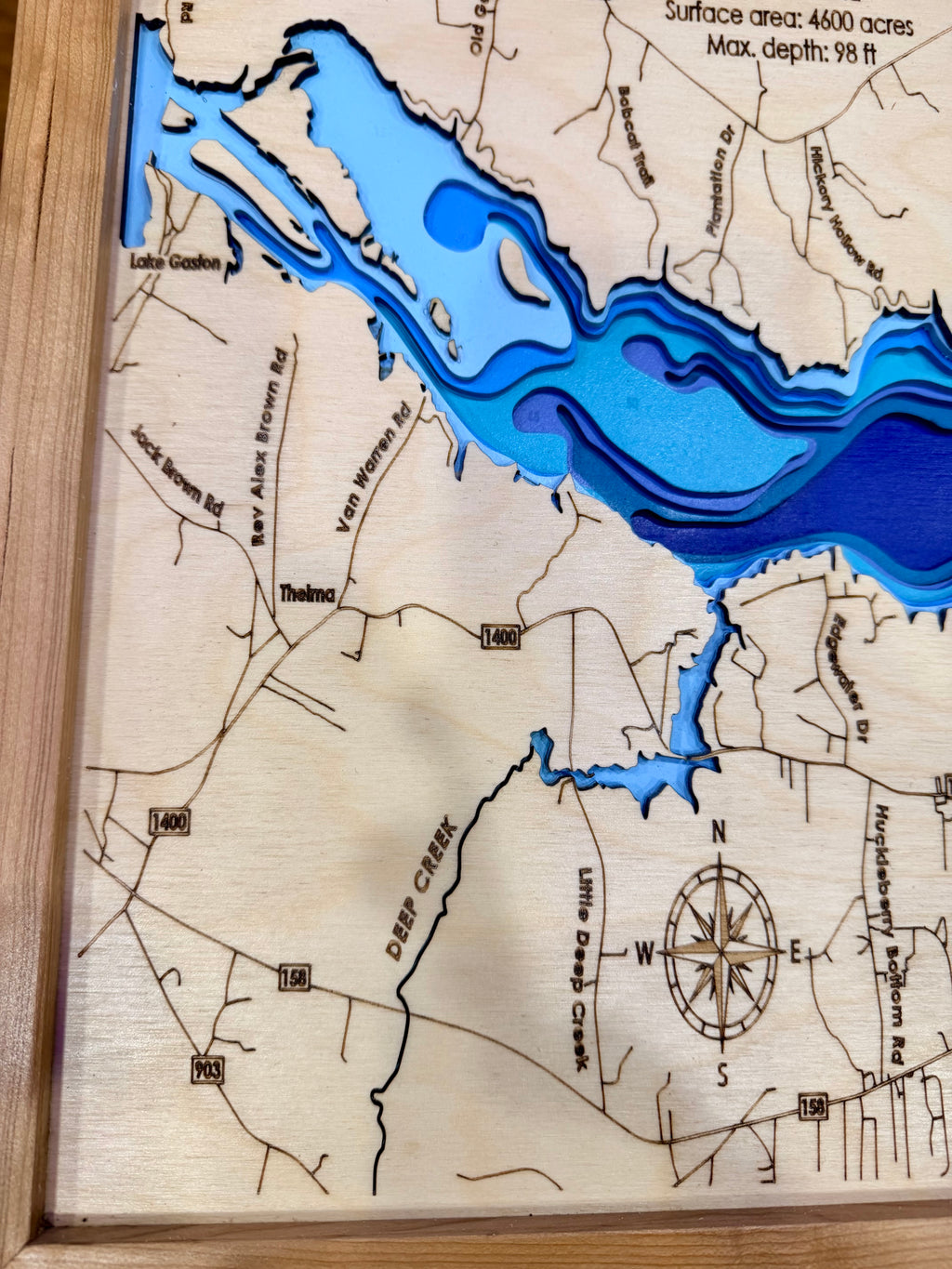 Roanoke Rapids Lake — 3D Bathymetric Map