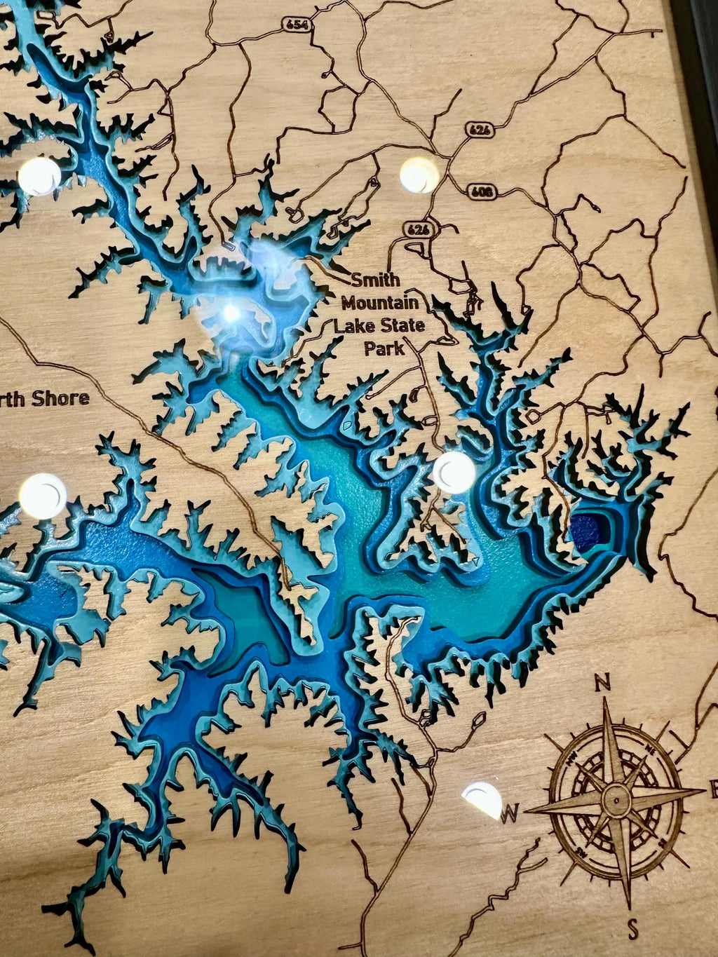 Bathymetric 3D map of smith Mountian lake