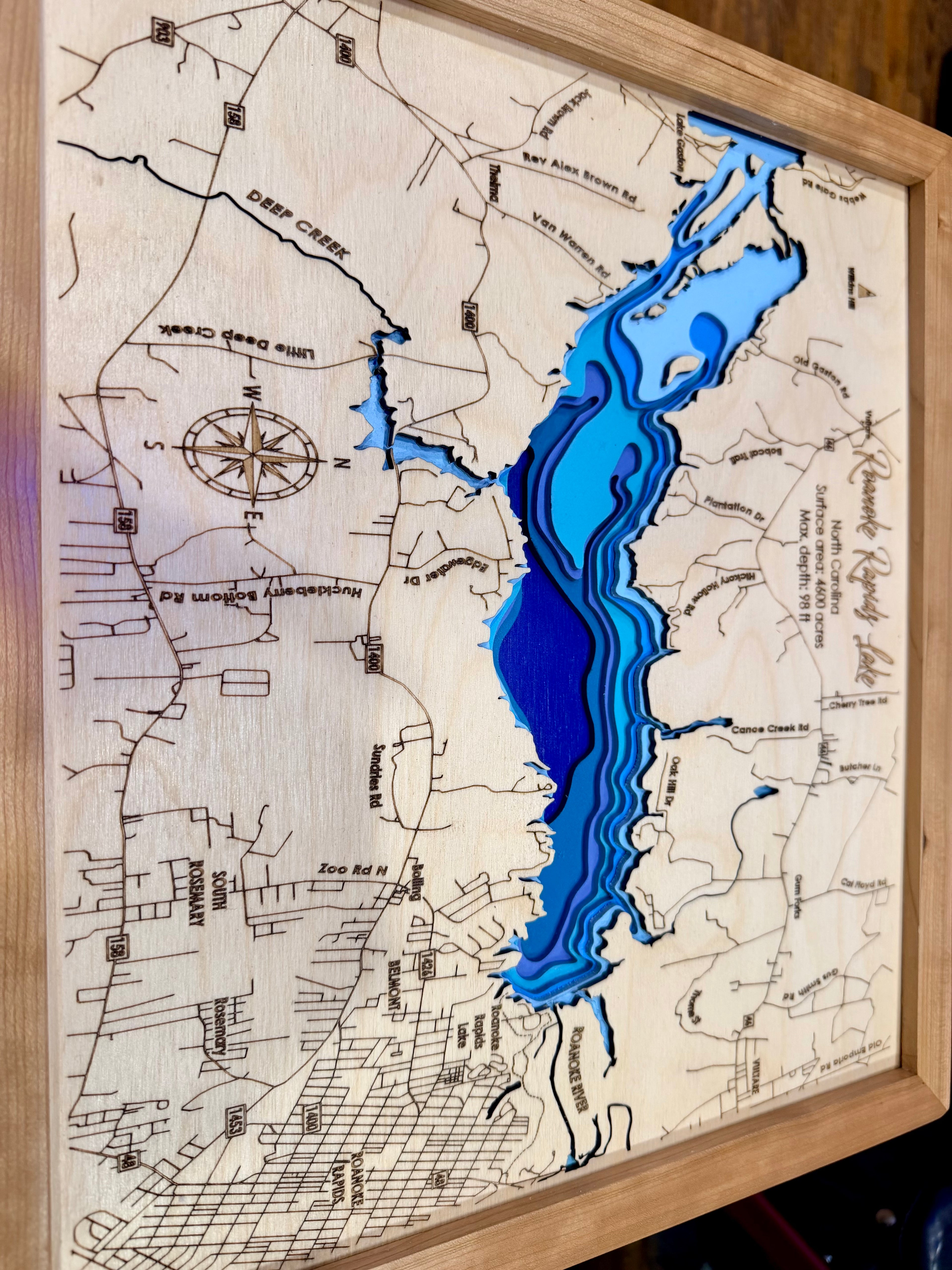 Roanoke Rapids Lake — 3D Bathymetric Map