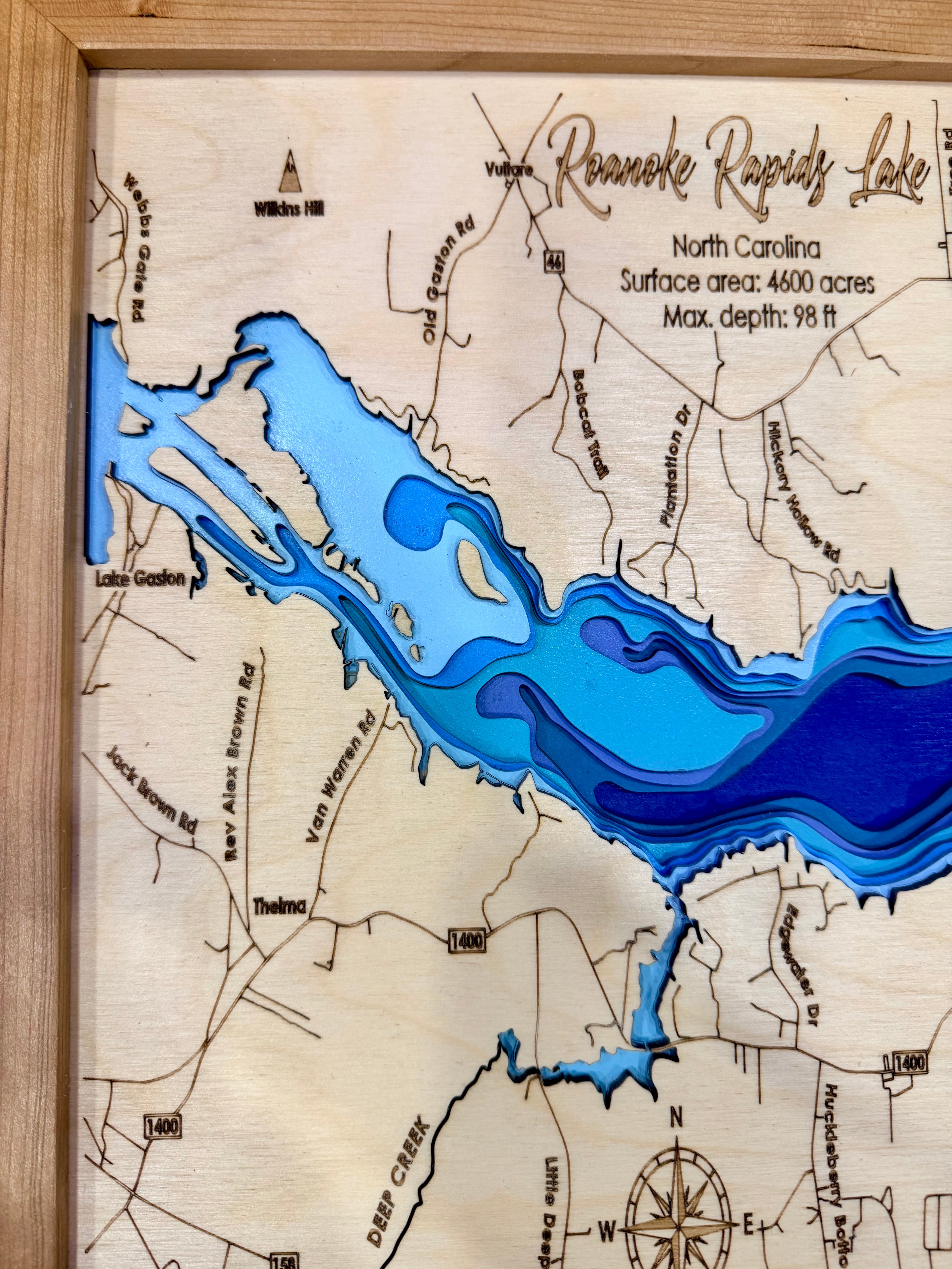 Roanoke Rapids Lake — 3D Bathymetric Map