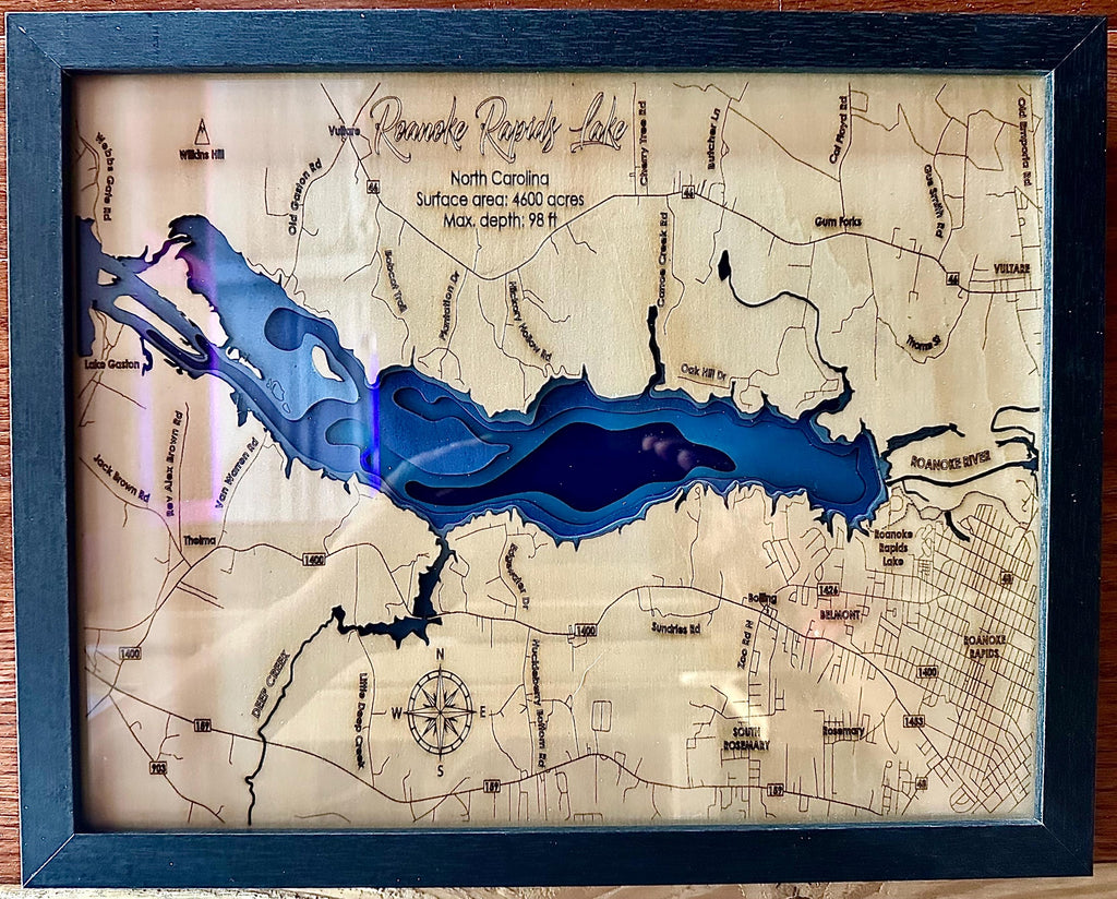 Roanoke Rapids Lake 3D Bathmetric Map
