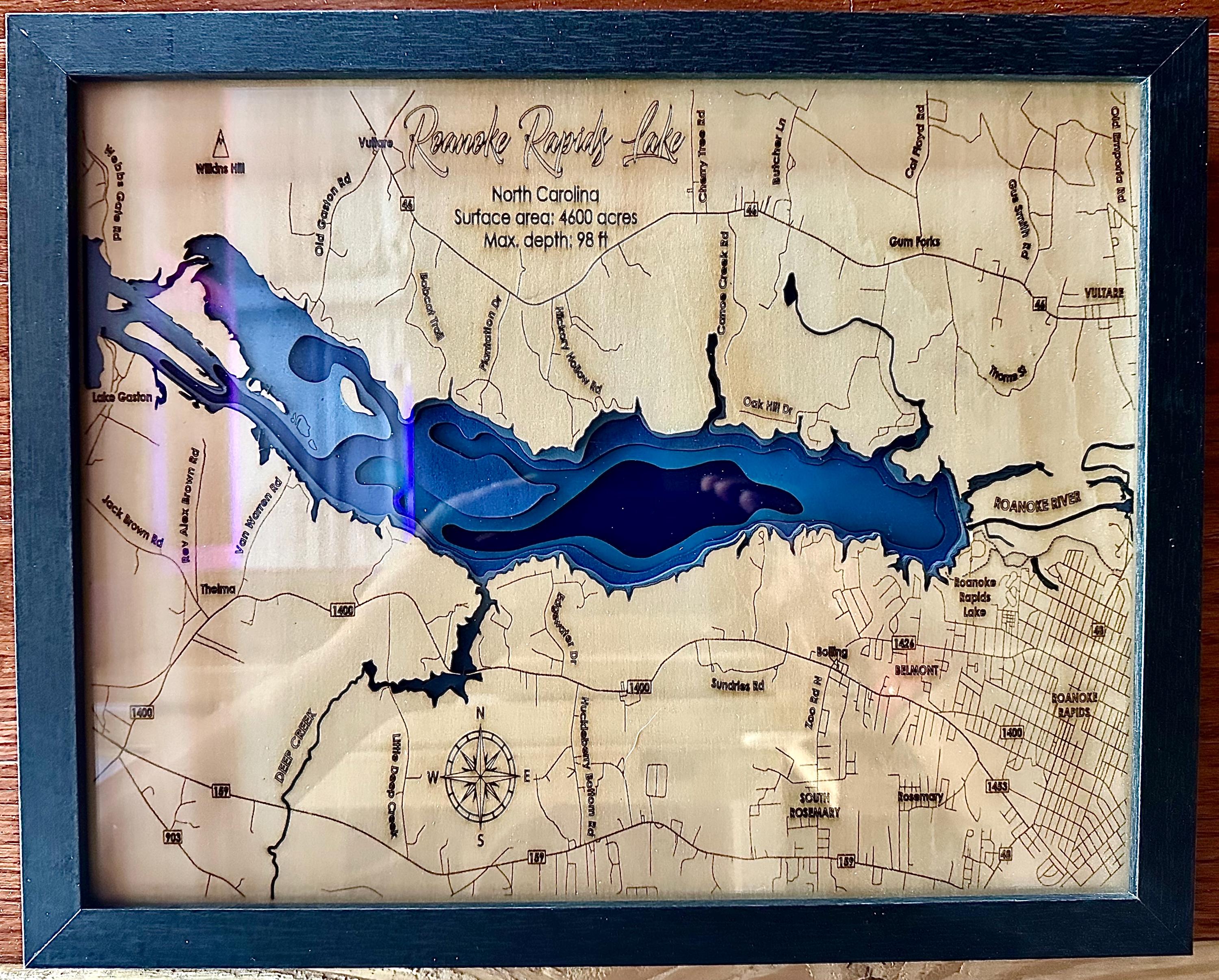 Roanoke Rapids Lake 3D Bathmetric Map