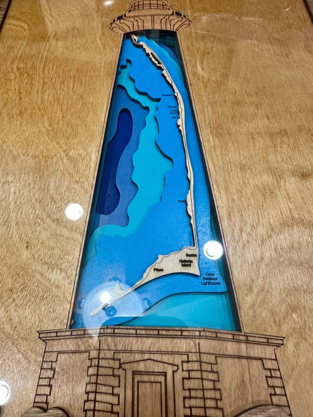 Cape Hatteras Lighthouse Map | 3D Bathymetric | OBX Wall Art