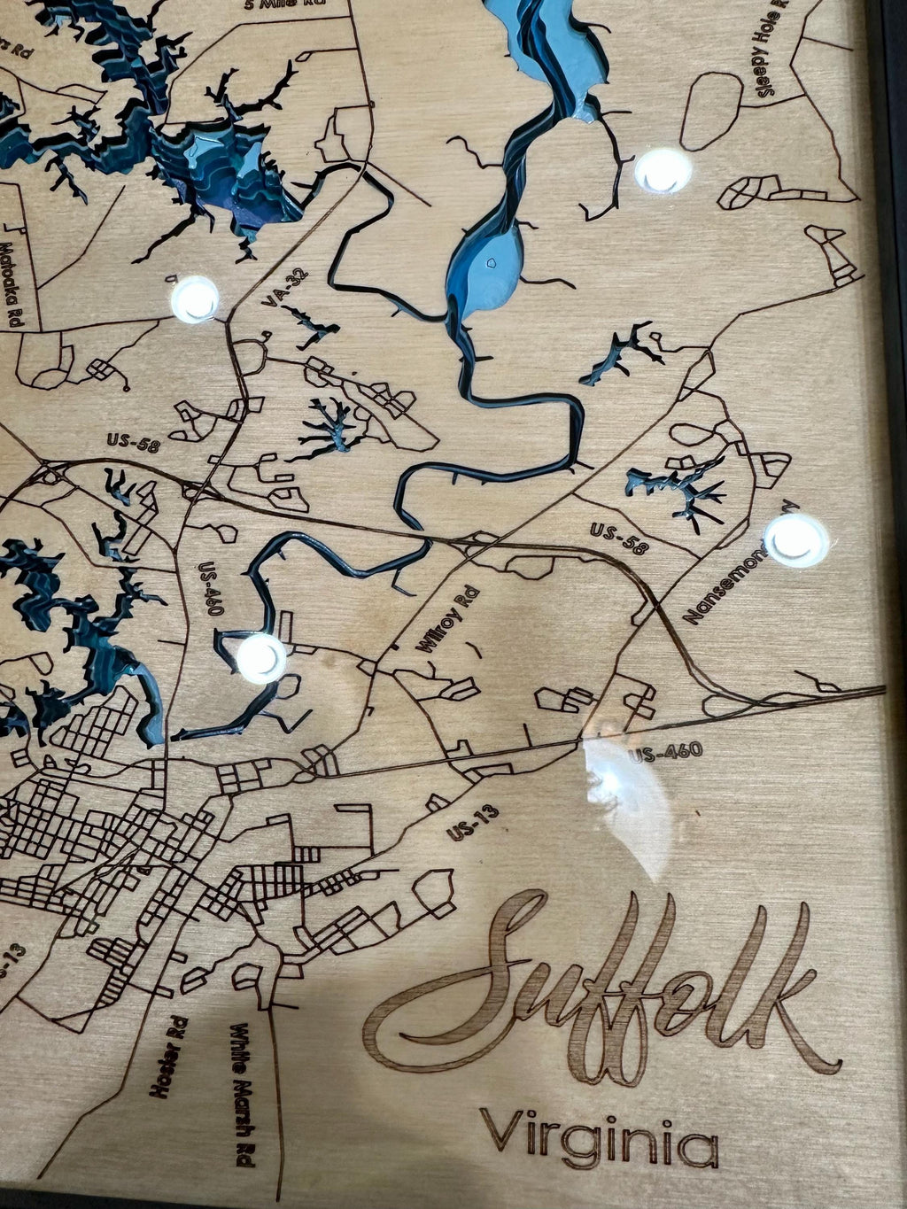 Suffolk VA 3D Bathymetric map