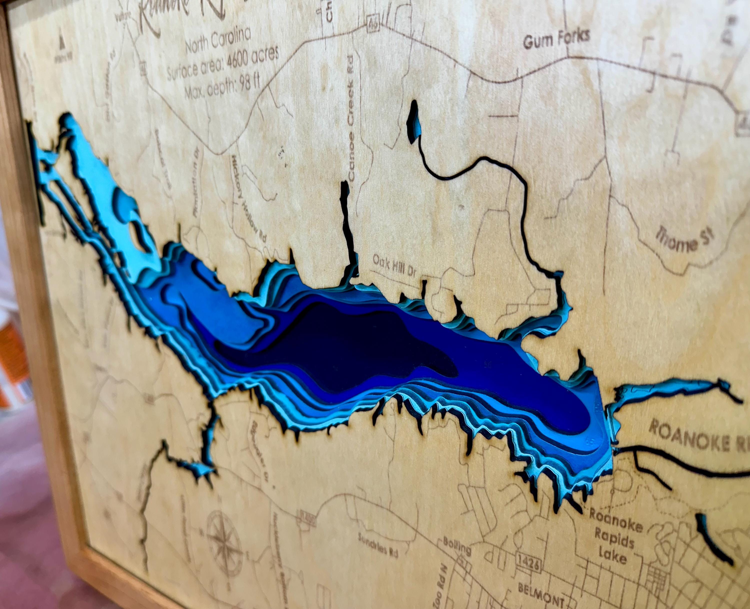 Roanoke Rapids Lake 3D Bathmetric Map