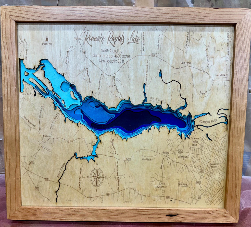 Roanoke Rapids Lake 3D Bathmetric Map