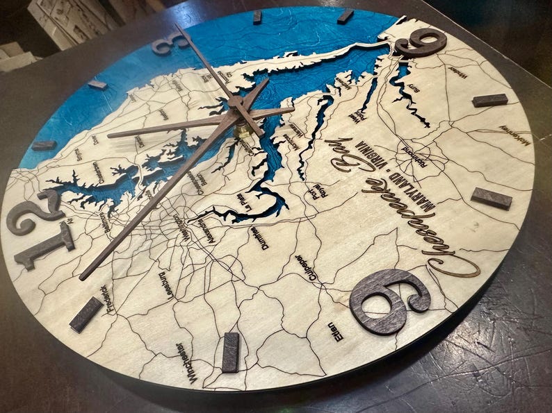 Chesapeake Bay clock walnut hands