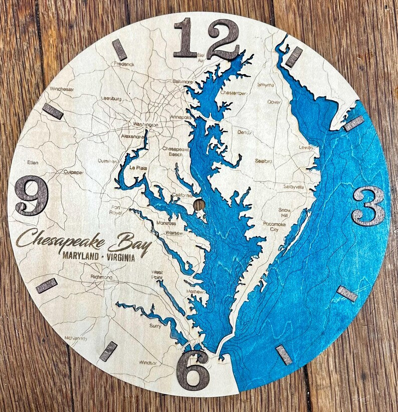 Chesapeake Bay round wall clock