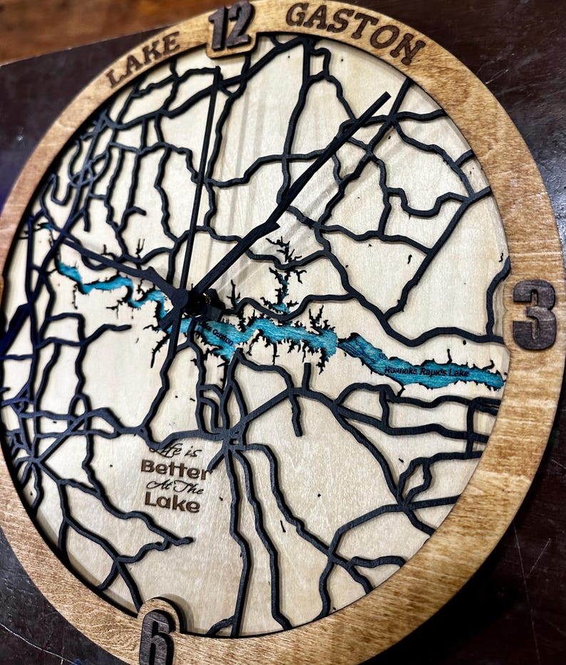 Lake Gaston wood clock