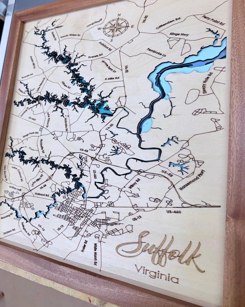 Suffolk map compass rose