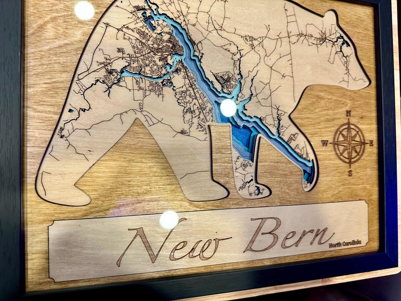 New Bern layered city map