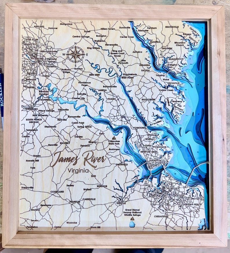 Suffolk Virginia map side view